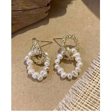 Elegant Pearl Dangle Drop Earrings Gift for Women