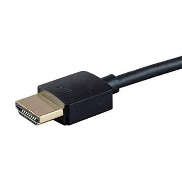 Monoprice High Speed HDMI Cable - Certified Premium, 4K@60Hz, HDR, 18Gbps, 36AWG, YUV, 4:4:4, 6 Feet, Black - Ultra Slim Series