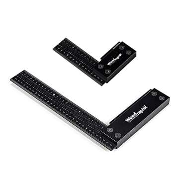 Woodraphic Precision Square Bundle 4-inch + 8-inch Guaranteed Measurements Ruler for Measuring and M...