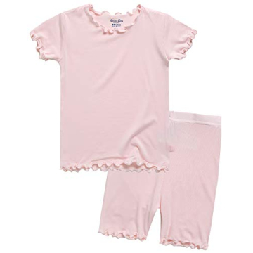 VAENAIT BABY Infant Kids Toddler Short Sleeve Sleepwear Pajamas 2pcs Set Shirring Pink L