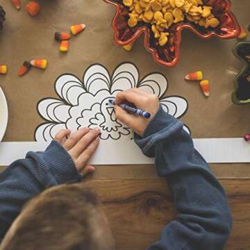 Tiny Expressions Color Your Own Turkey Crowns | Thanksgiving Coloring Headbands | 12 Count | Kids Thankful School and Holiday Craft Activity