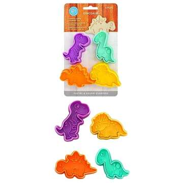 R&M Dinosaur Cookie Stamper Set for Fun Baking