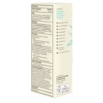 Aveeno Positively Mineral Sensitive Skin Face Sunscreen SPF 50