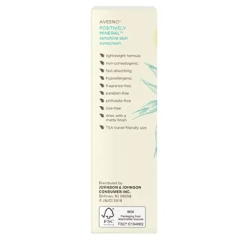Aveeno Positively Mineral Sensitive Skin Face Sunscreen SPF 50