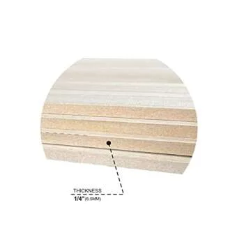 4 Pack Veneered MDF Double Sided Paulownia Wood,MDF Core,6.4mm 1/4th Inch, 10"x16" Unfinished Wooden Canvas Boards Signs for Engraving Painting Crafts