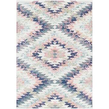Livabliss Tara Bohemian Southwestern Area Rug,5'3" x 7'3",Teal