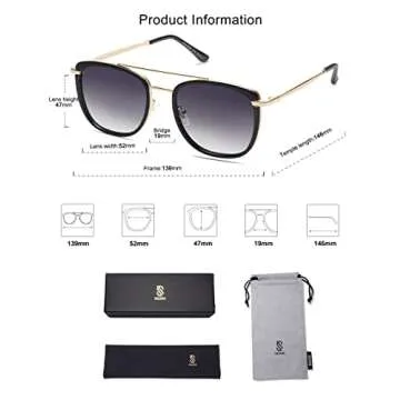 Stylish SOJOS Aviator Sunglasses with UV400 Protection