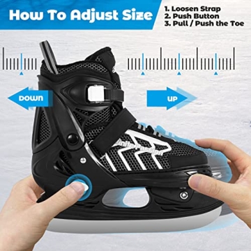 Comfortable Adjustable Ice Skates for Kids and Adults