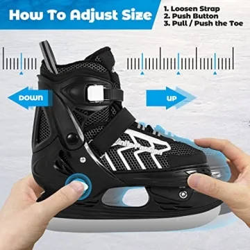 Comfortable Adjustable Ice Skates for Kids and Adults