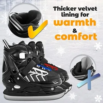 Comfortable Adjustable Ice Skates for Kids and Adults