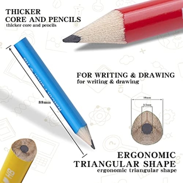 NatCot Triangular Fat Pencils for Kids 2-8 Years