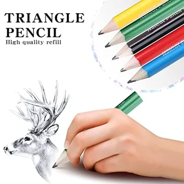 NatCot Triangular Fat Pencils for Kids 2-8 Years