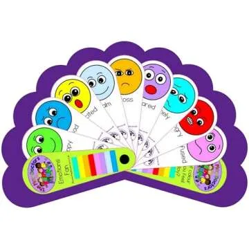 Emotions Face Feelings Fan Flash Cards - ASD / Autism / SEN / Special Needs Nonverbal Speech Delay Social Communication Aid by Play Doctor