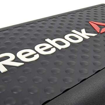 Reebok Mini Workout Step Platform - Aerobic Step with Resistance Tube Attachment Slot - Great for All Fitness Levels - Durable Circuit Size Aerobic Stepper - Ideal for Home or Studio Exercise