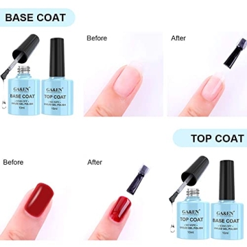 No Wipe Top Coat Base Coat Set for Home & Salon Use