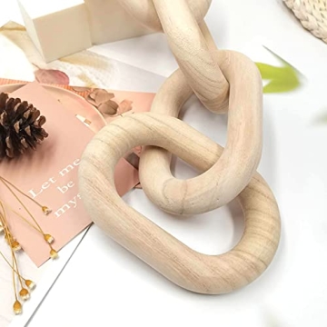 Decorative Wood Chain Link for Boho Home Aesthetic