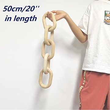 Decorative Wood Chain Link for Boho Home Aesthetic