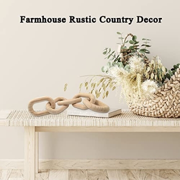 Decorative Wood Chain Link for Boho Home Aesthetic