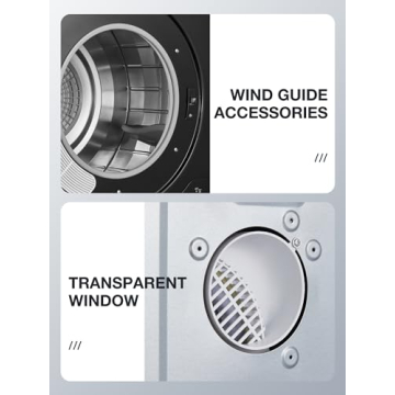 Compact Dryer, 2.9 cu.ft FOHERE Portable Clothes Dryers, 1400W Vented Tumble Dryer with Sensor, 5 Auto Drying Mode, with Exhaust Duct & Stainless Steel Tub, for Apartment, Home, Dorm-110V, Black