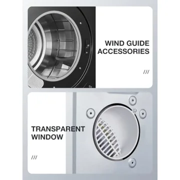 Compact Dryer, 2.9 cu.ft FOHERE Portable Clothes Dryers, 1400W Vented Tumble Dryer with Sensor, 5 Auto Drying Mode, with Exhaust Duct & Stainless Steel Tub, for Apartment, Home, Dorm-110V, Black