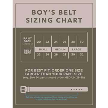 Timberland Boys' Big Leather Belt for Kids, Brown/Classic, Large