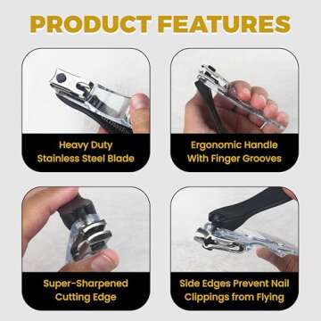 EZ Grip 360 Degree Stainless Steel Nail Clipper for All