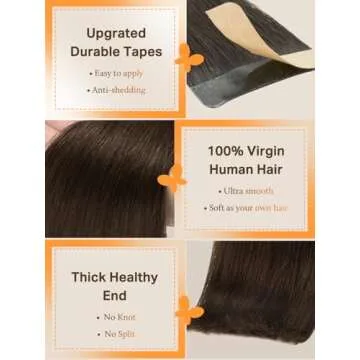 DOORES Tape in Hair Extensions - Chocolate Brown 22 Inch