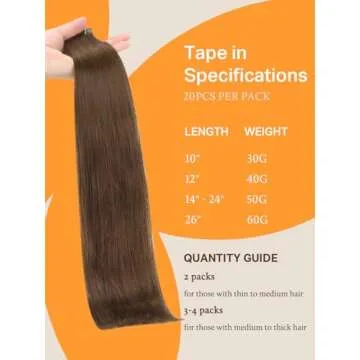 DOORES Tape in Hair Extensions - Chocolate Brown 22 Inch