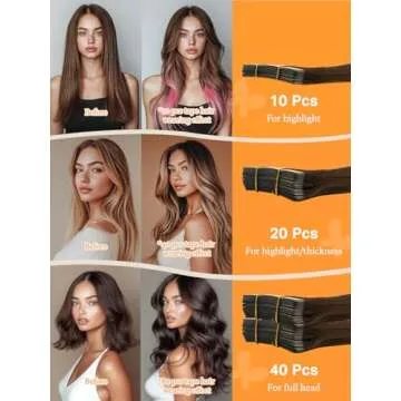 DOORES Tape in Hair Extensions - Chocolate Brown 22 Inch