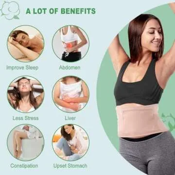 Castor Oil Pack, DEROWN Castor Oil Packs Wrap, Less Mess Made of Organic Cotton Flannel & Waterproof PUL, Reusable Massage Castor Oil Pack Kit with Anti Oil Leak Design (Oil Not Included)