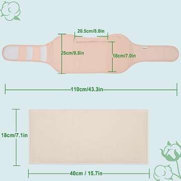 Castor Oil Pack, DEROWN Castor Oil Packs Wrap, Less Mess Made of Organic Cotton Flannel & Waterproof PUL, Reusable Massage Castor Oil Pack Kit with Anti Oil Leak Design (Oil Not Included)