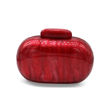 GSYPS Acrylic Evening Clutch Bag for Women Shell Shape Shoulder Crossbody Bag Glitter Marble Purse H...