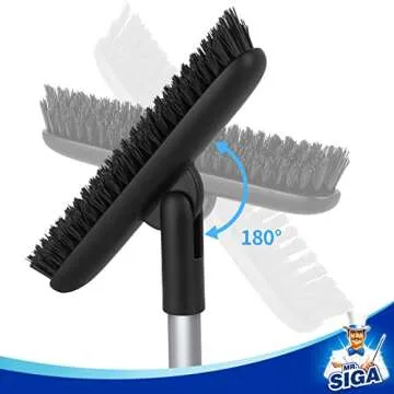 MR.SIGA Heavy Duty Grout Scrub Brush with Long Handle