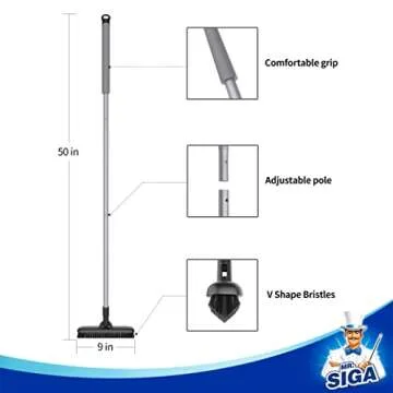 MR.SIGA Heavy Duty Grout Scrub Brush with Long Handle