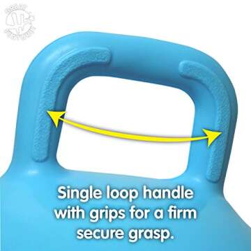 Hedstrom Blue Polka Dot Hopper Ball, Kid's Ride-on Toy, Bouncy Hopping Ball with Handle - 15 Inch