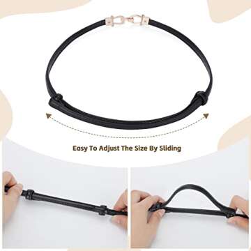 JASGOOD Leather Skinny Women Belt Ladies Thin Waist Belts Plus Size Adjustable for Jeans Pants Dresses with Metal Buckle