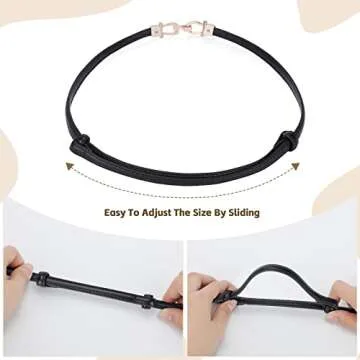 JASGOOD Leather Skinny Women Belt Ladies Thin Waist Belts Plus Size Adjustable for Jeans Pants Dresses with Metal Buckle