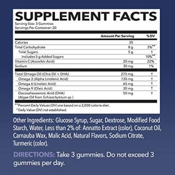 Omega 3 6 9 + DHA Gummies - Plant-Based Vitamins for Heart Health