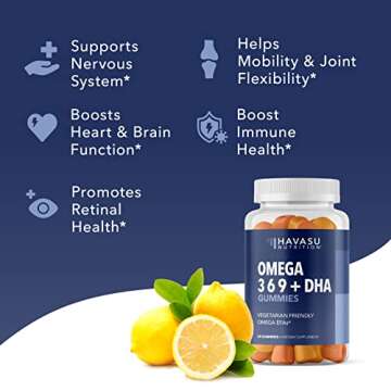 Omega 3 6 9 + DHA Gummies for Heart and Brain Health