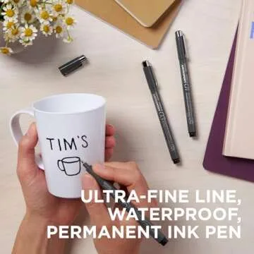 SAKURA Microperm Ultra Fine Point Pens - Permanent Marker Pen - Assorted Point Sizes - Black Ink - 3 Pack
