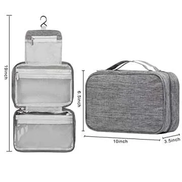 Etercycle Toiletry Bag for Women Men, Waterproof Hanging Toiletry Bags for Traveling, Portable Folda...