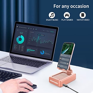 Jteman Portable Phone Stand with Speaker - Rose Gold Gift
