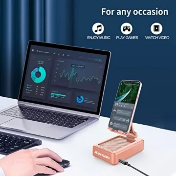 Jteman Portable Phone Stand with Speaker - Rose Gold Gift