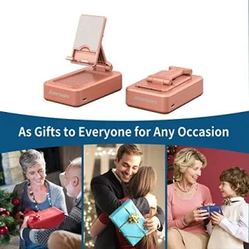 Jteman Portable Phone Stand with Speaker - Rose Gold Gift
