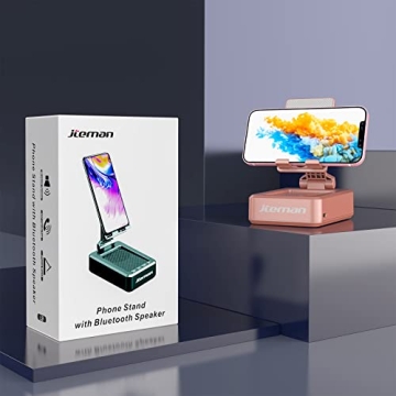Jteman Portable Phone Stand with Speaker - Rose Gold Gift
