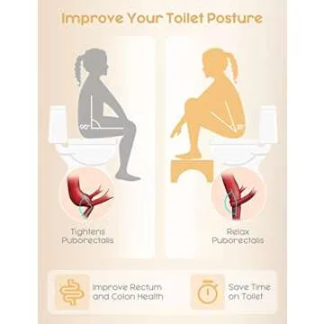 Easoger Bamboo Toilet Stool, Adult 7" Potty Step Stool with Anti-Slip Features for 330 lbs Capacity