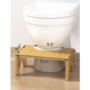 Easoger Toilet Stool 7" Bamboo Step Stool for Comfortable Defecation