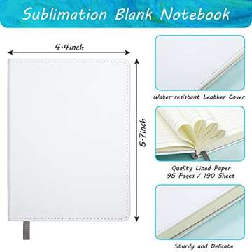 3 Pieces Sublimation Blank Notebook Set Blank Heat Transfer Pen and PU Leather DIY Thick Transfer Hardcover Notebook Heat Press Lined Journal Notebook for School Office Home Writing Diary (A6)