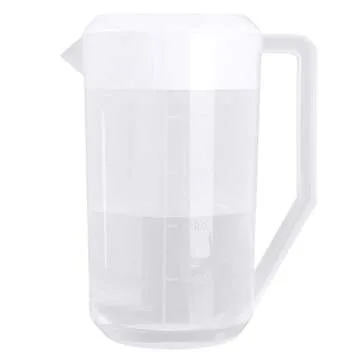 Freebily 2500ML Large Capacity Food Grade Plastic Measuring Water Pitcher Jug with Lid for Cold Water Ice Tea Juice Beer White One Size