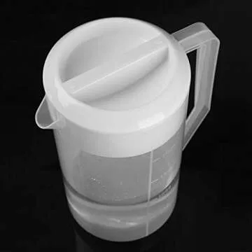 Freebily 2500ML Large Capacity Food Grade Plastic Measuring Water Pitcher Jug with Lid for Cold Water Ice Tea Juice Beer White One Size